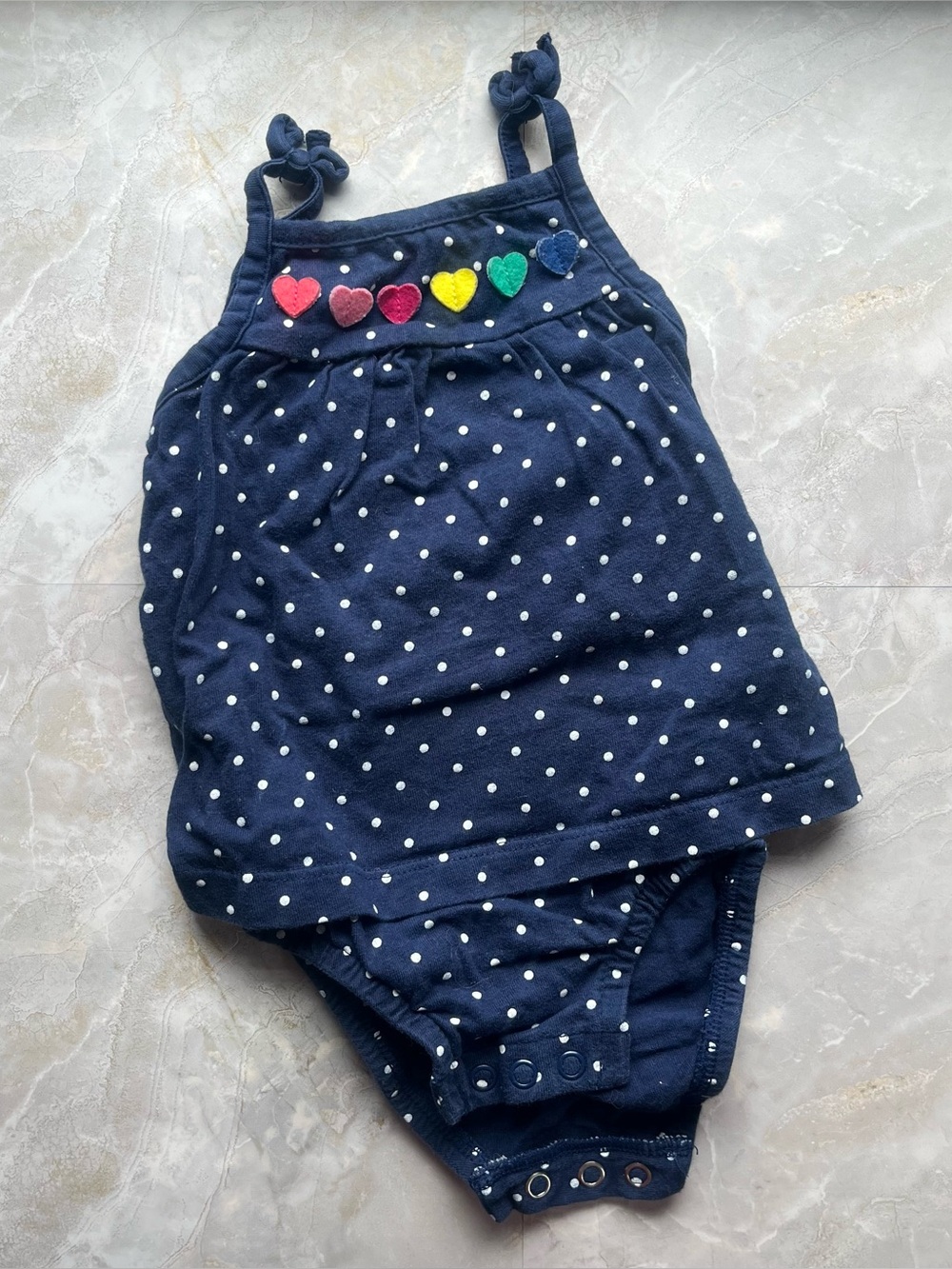 Carters rainbow hearts baby bodysuit polka dots 6 months